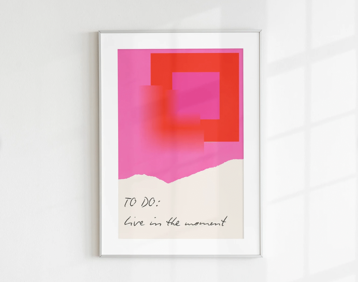 Printable Live in The Moment Abstract Wall Art by byKHAY